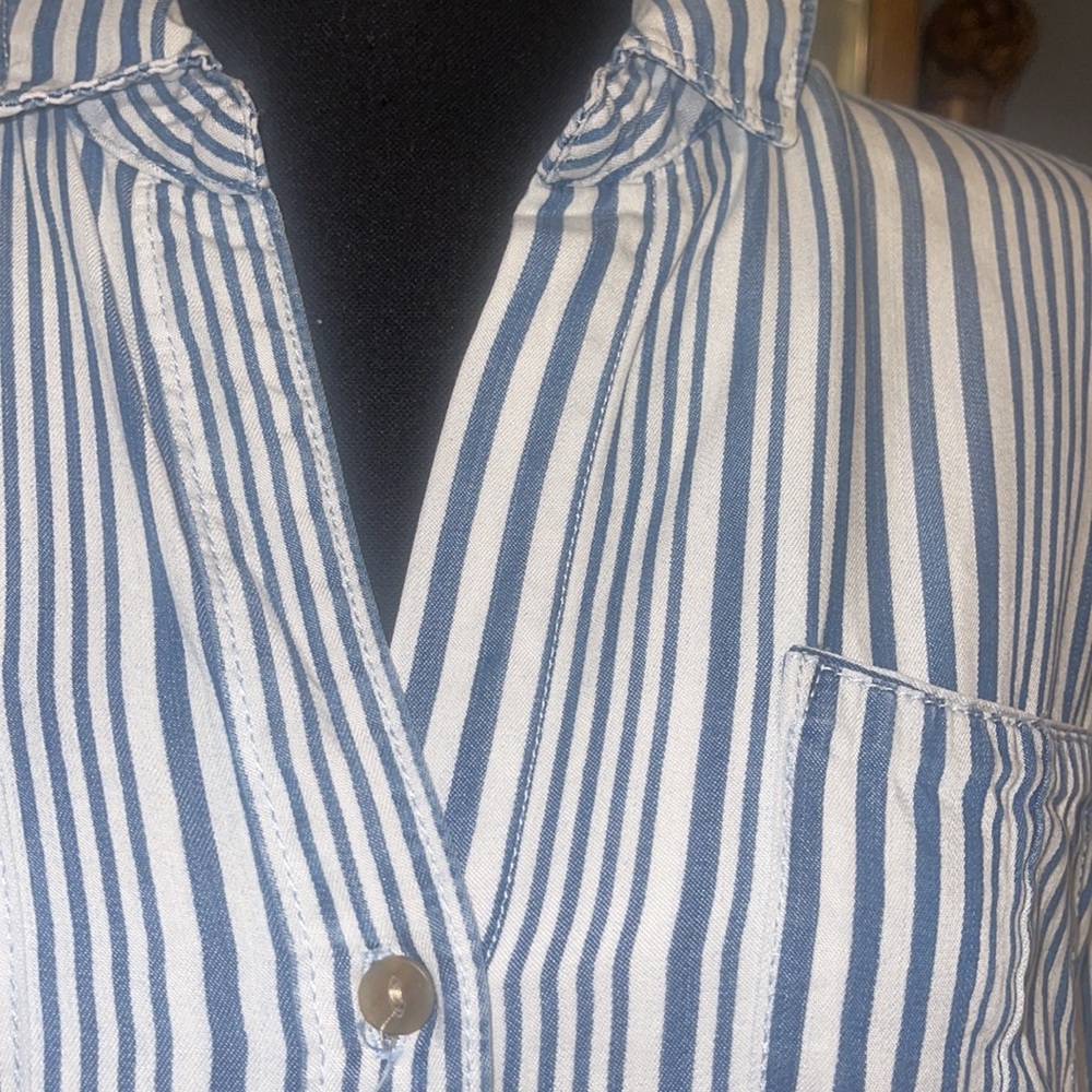 Navy/white stripe shirt dress size S - Picture 5 of 5
